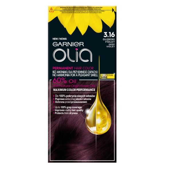 Garnier Olia farba do włosów 3.16 Głęboki Fiolet (P1)