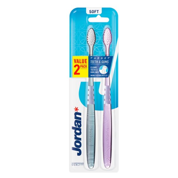 Jordan Target Teeth & Gums szczoteczka do zębów Miękka 2szt. (P1)
