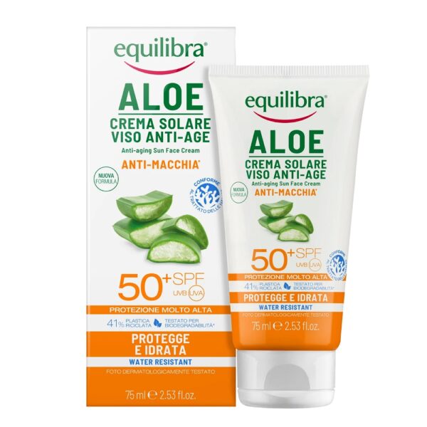 Equilibra Aloe Sun aloesowy przeciwzmarszczkowy krem przeciwsłoneczny SPF50+ UVA/UVB 75ml (P1)
