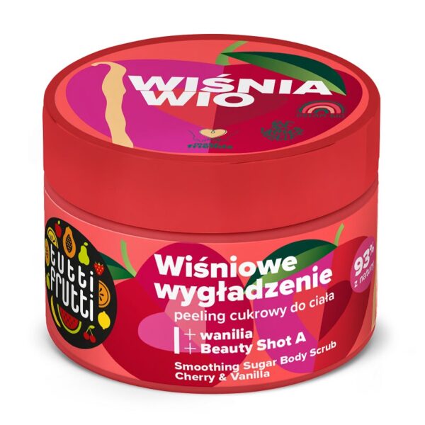 Farmona Tutti Frutti wygładzający peeling cukrowy do ciała Wiśnia i Wanilia + Beauty Shot A 300g (P1)