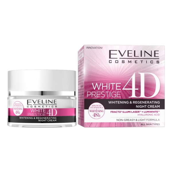 Eveline Cosmetics White Prestige 4D wybielający i regenerujący krem na noc 50ml (P1)