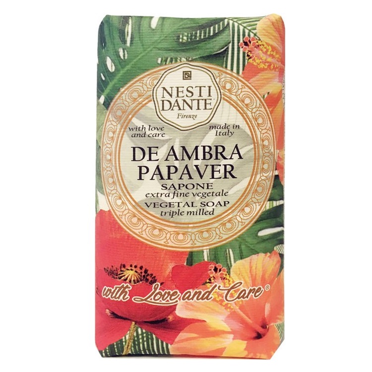 Nesti Dante De Ambra Papaver Sapone naturalne mydło toaletowe Czerwony Mak 250g (P1)