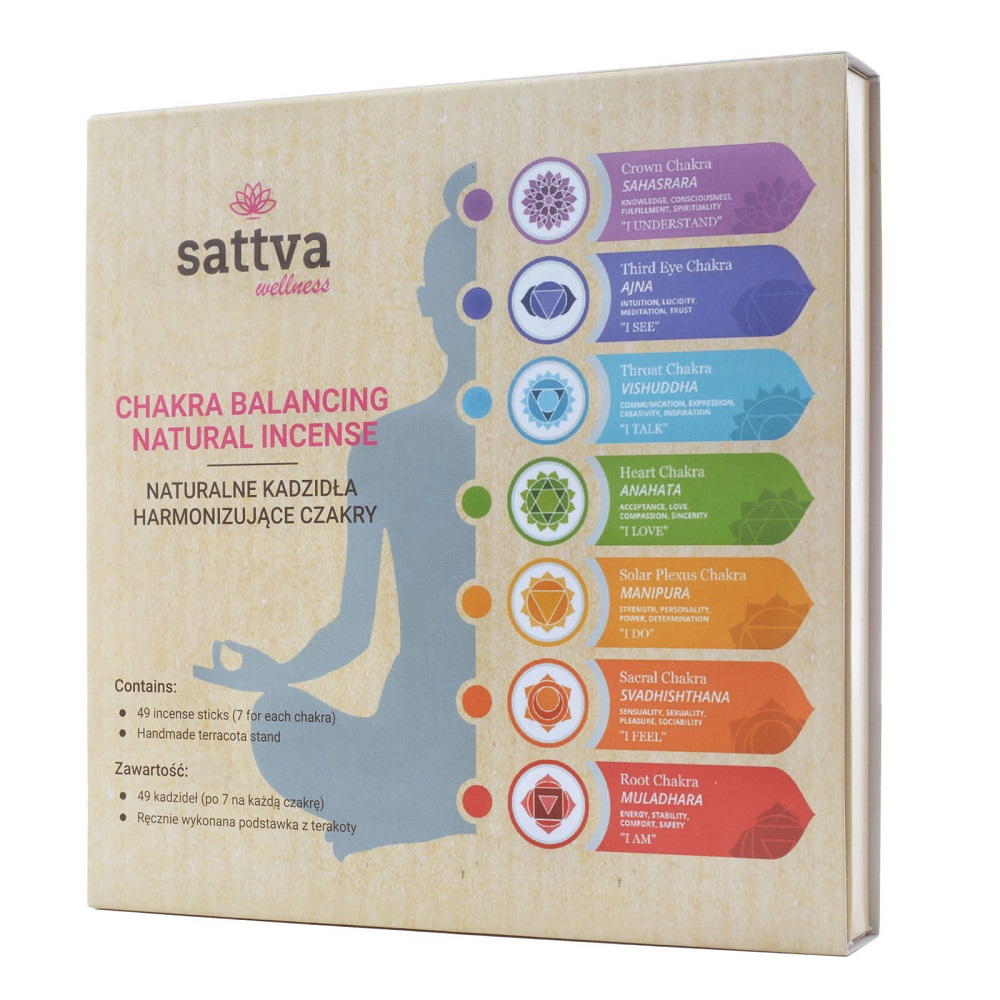 Sattva Chakra Balancing Natural Incense naturalne kadzidła harmonizujące czakry 49szt (P1)