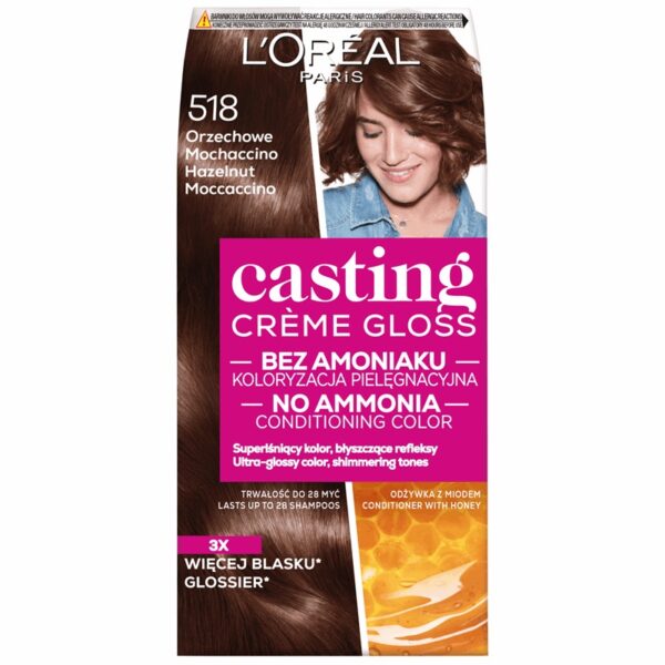 L'Oreal Paris Casting Creme Gloss farba do włosów 518 Orzechowe Mochaccino (P1)