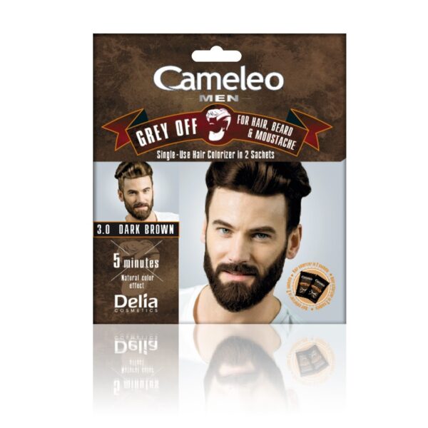 Cameleo Men Grey Off farba do włosów i brody w saszetce 3.0 Ciemny Brąz 2x15ml (P1)