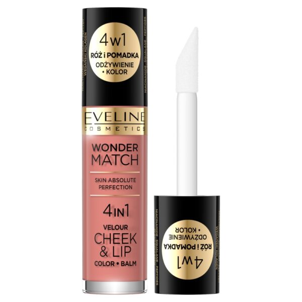 Eveline Cosmetics Wonder Match Velour Cheek&Lip róż i pomadka w płynie 01 4.5ml (P1)