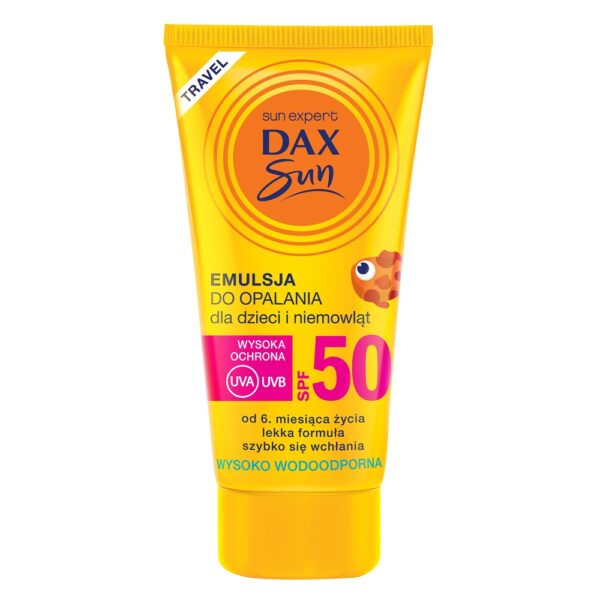 Dax Sun Emulsja do opalania dla dzieci i niemowląt SPF50 Travel 50ml (P1)