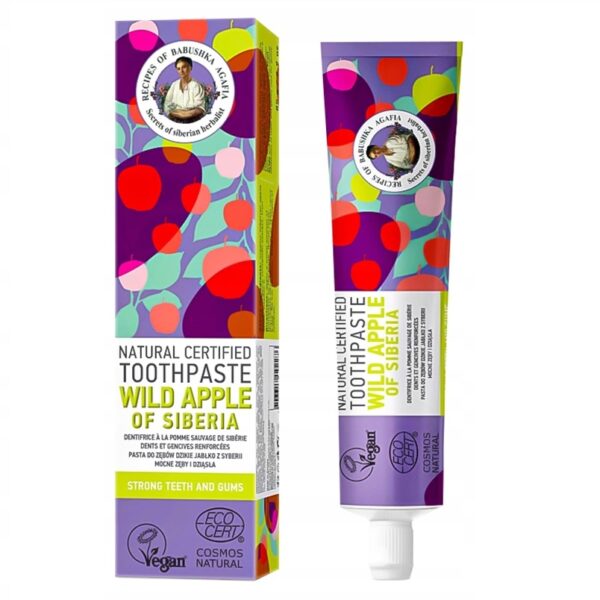 Bania Agafii Natural Toothpaste naturalna pasta do zębów Dzikie Jabłko z Syberii 85g (P1)