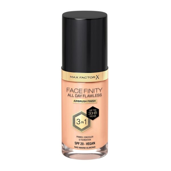 Max Factor Facefinity All Day Flawless 3w1 kryjący podkład w płynie N45 Warm Almond 30ml (P1)