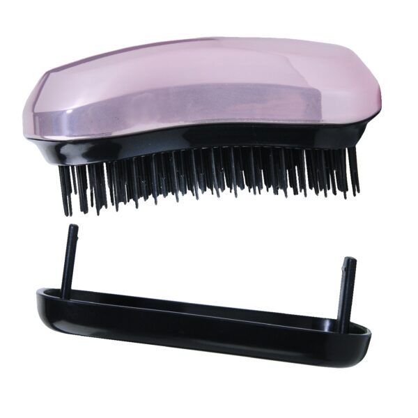 Inter Vion Brush & Go kompaktowa szczotka do włosów z nakładką Metaliczny Róż (P1)