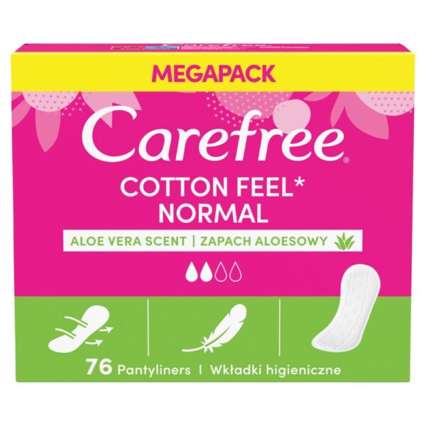 Carefree Cotton Feel Normal wkładki higieniczne Aloe 76 sztuk (P1)