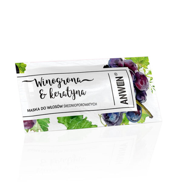 Anwen Maska do włosów średnioporowatych Winogrona & Keratyna 10ml (P1)