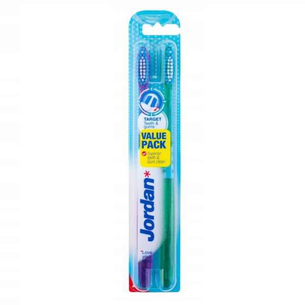 Jordan Target Teeth & Gums szczoteczka do zębów Średnia 2szt. (P1)