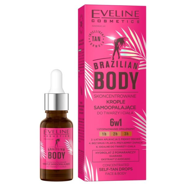 Eveline Cosmetics Brazilian Body skoncentrowane krople samoopalające do twarzy i ciała 18ml (P1)