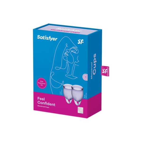 Satisfyer Feel Confident Menstrual Cup zestaw kubeczków menstruacyjnych 15ml + 20ml Lila (P1)